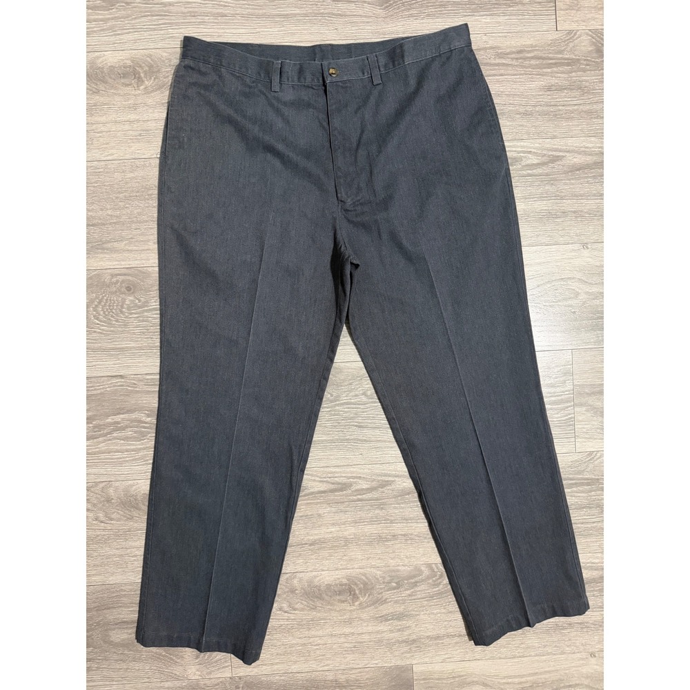 Haggar Generations Men Pants 39x30 DarkGray Flat Front Dress Slacks Straight Leg